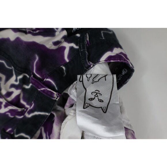 Vintage Y2K Streetwear Mens 32x29 Distressed Cat Lightning Cargo Pants Cotton - Picture 12 of 16